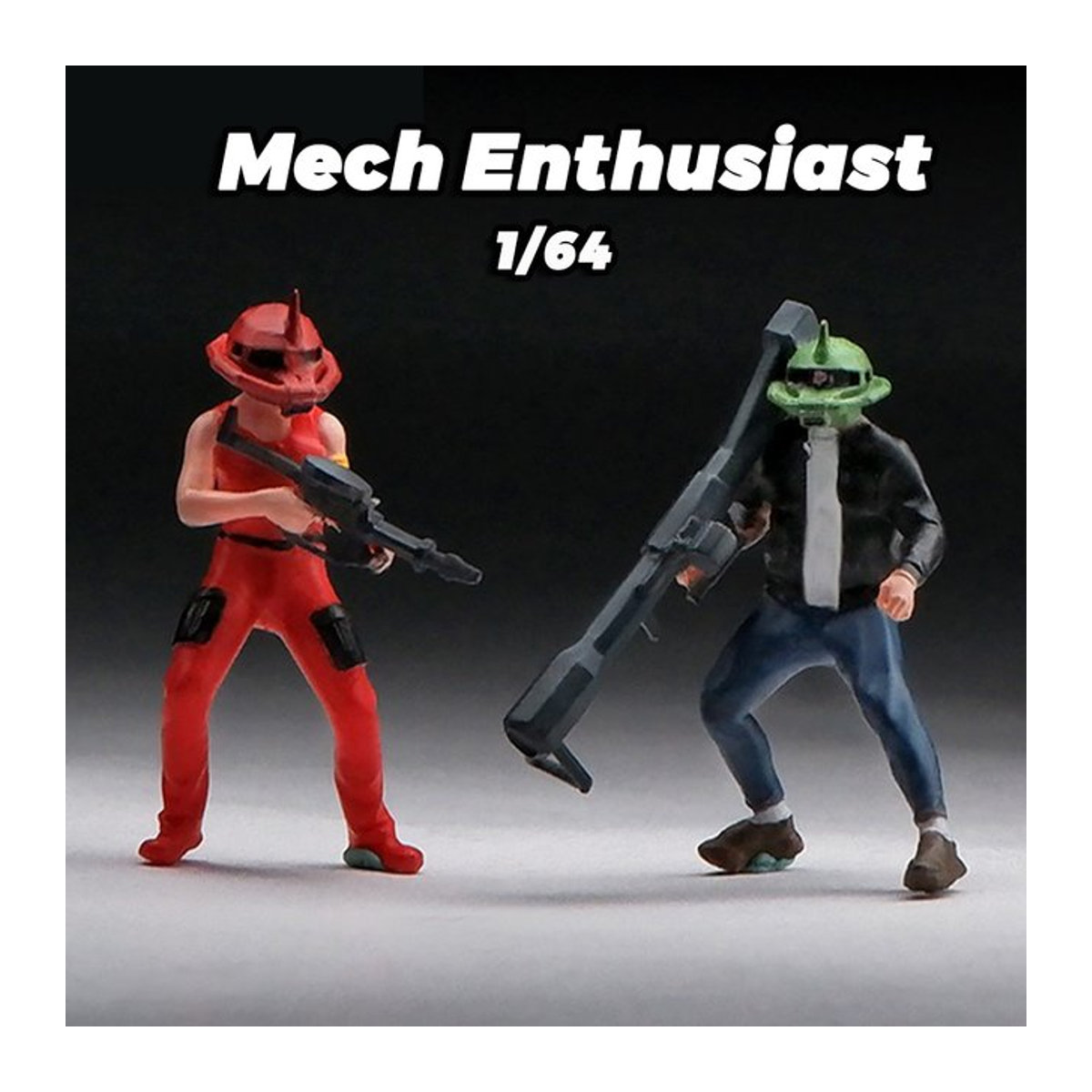 Kicarmod Mech Enthusiast Miniaturfigur im Maßstab 1:64 aus Metall und Kunststoff, mehrfarbig und grün - Bild 1