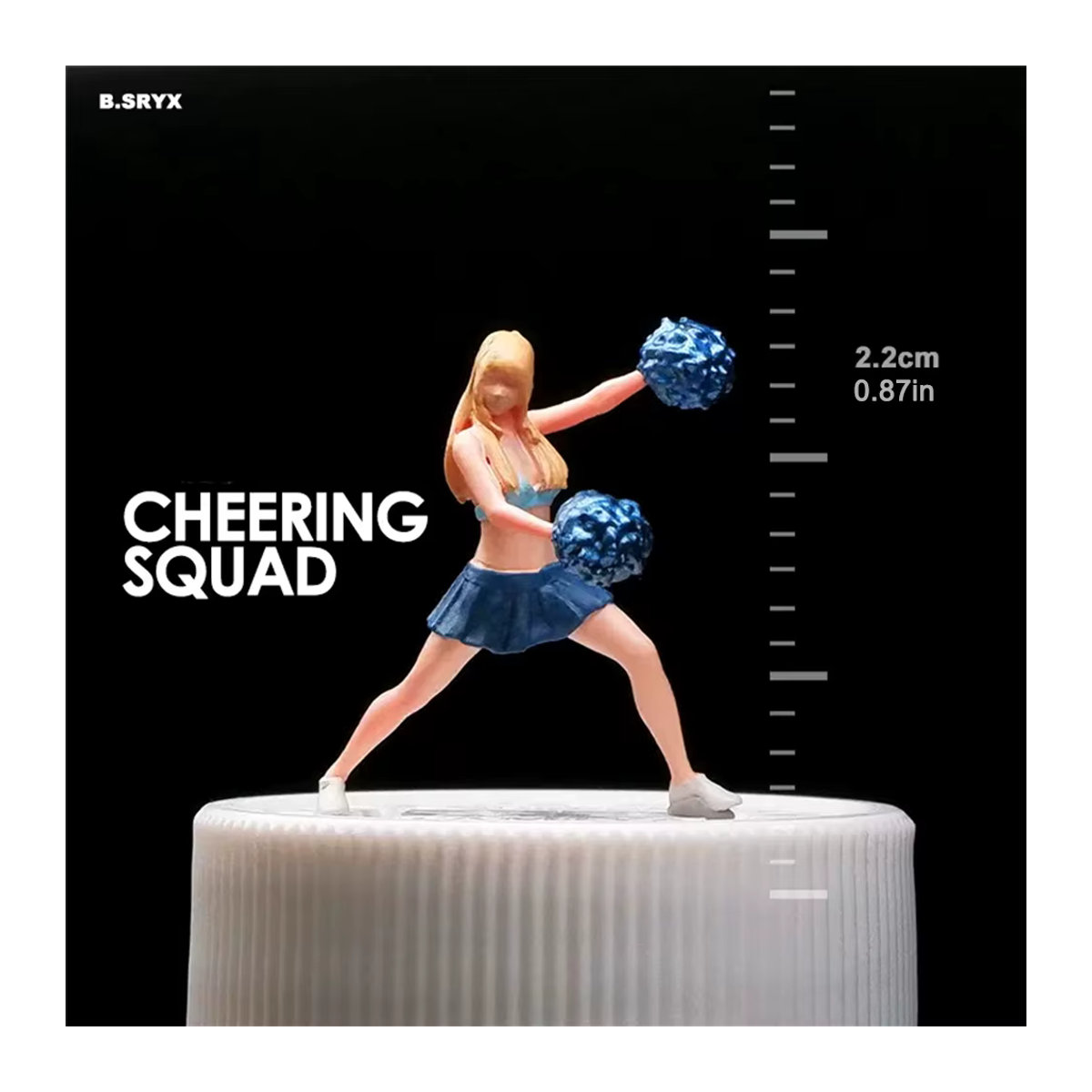 Kicarmod Miniatur-Cheerleading-Figur im Maßstab 1:64, mehrfarbiges Modell aus Metall und Kunststoff - Bild 4