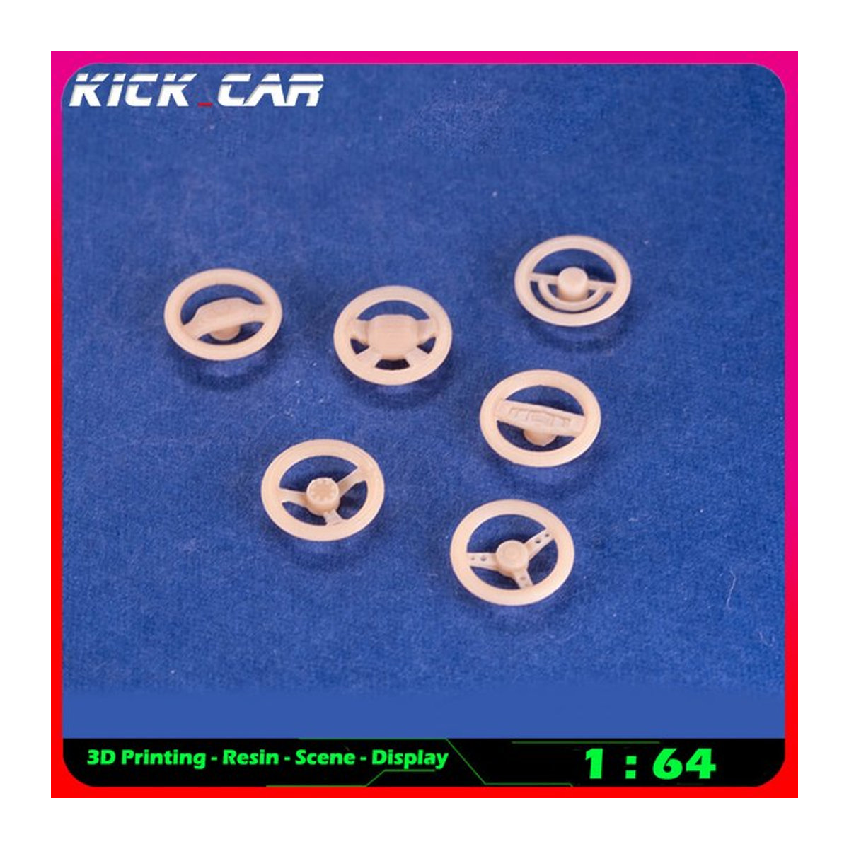 Kickcar Diorama Modellauto Zubehör Lenkrad aus Kunstharz für 1/64 Garage Szene in Beige und Transparent - Bild 1