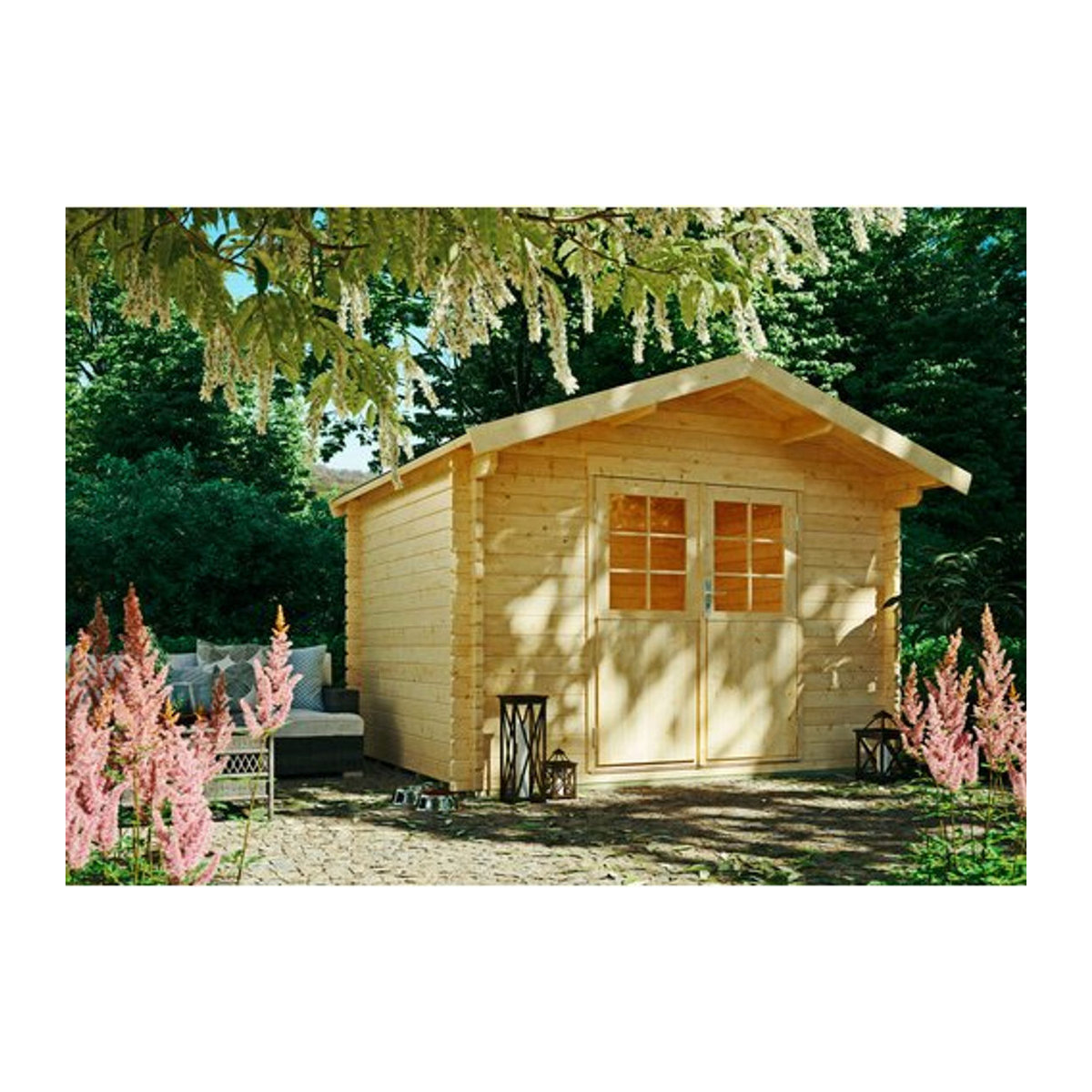 KIEHN-HOLZ Gartenhaus Landhaus aus Kiefernholz in Beige, B/T/H: 300 x 238 x 230 cm - Bild 1