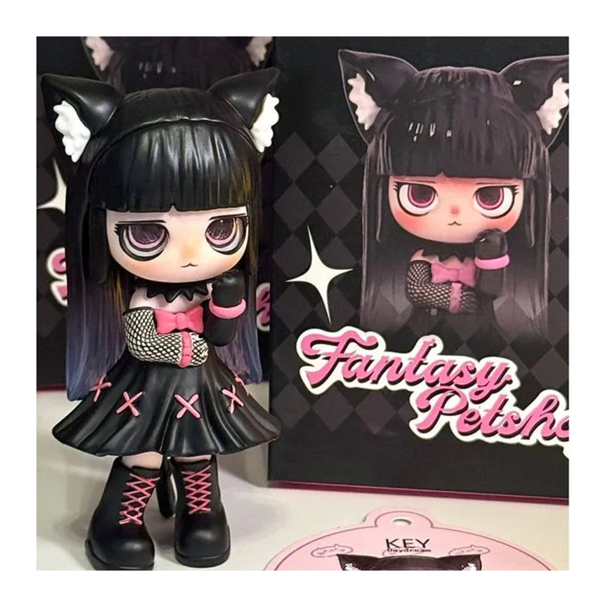 Kiki Fantasy Pet Shop Serie Blind Box Gotische Statue Kawaii Mädchen Figur in Schwarz als Desktop-Ornament aus Kunststoff - Bild 1