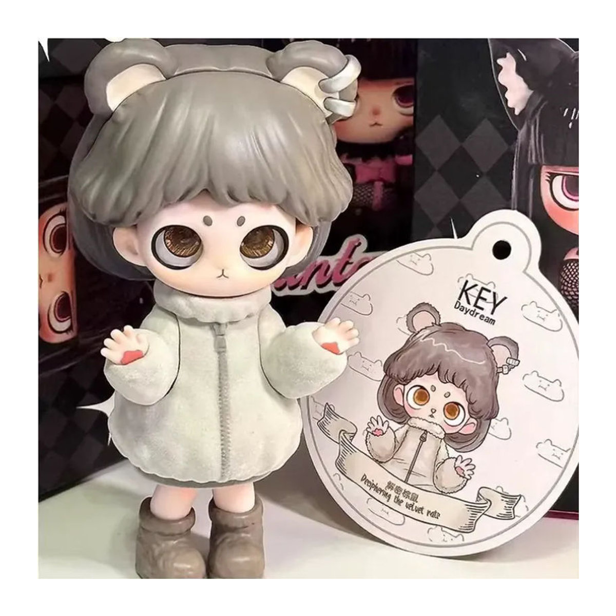 Kiki Fantasy Pet Shop Serie Blind Box Gotische Statue Kawaii Mädchen Figur in Schwarz als Desktop-Ornament aus Kunststoff - Bild 4