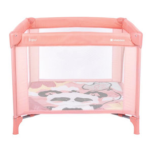 Kikkaboo Laufstall Enjoy Reisebett klappbar mit Matratze und Sichtfenster aus Mesh in Rosa