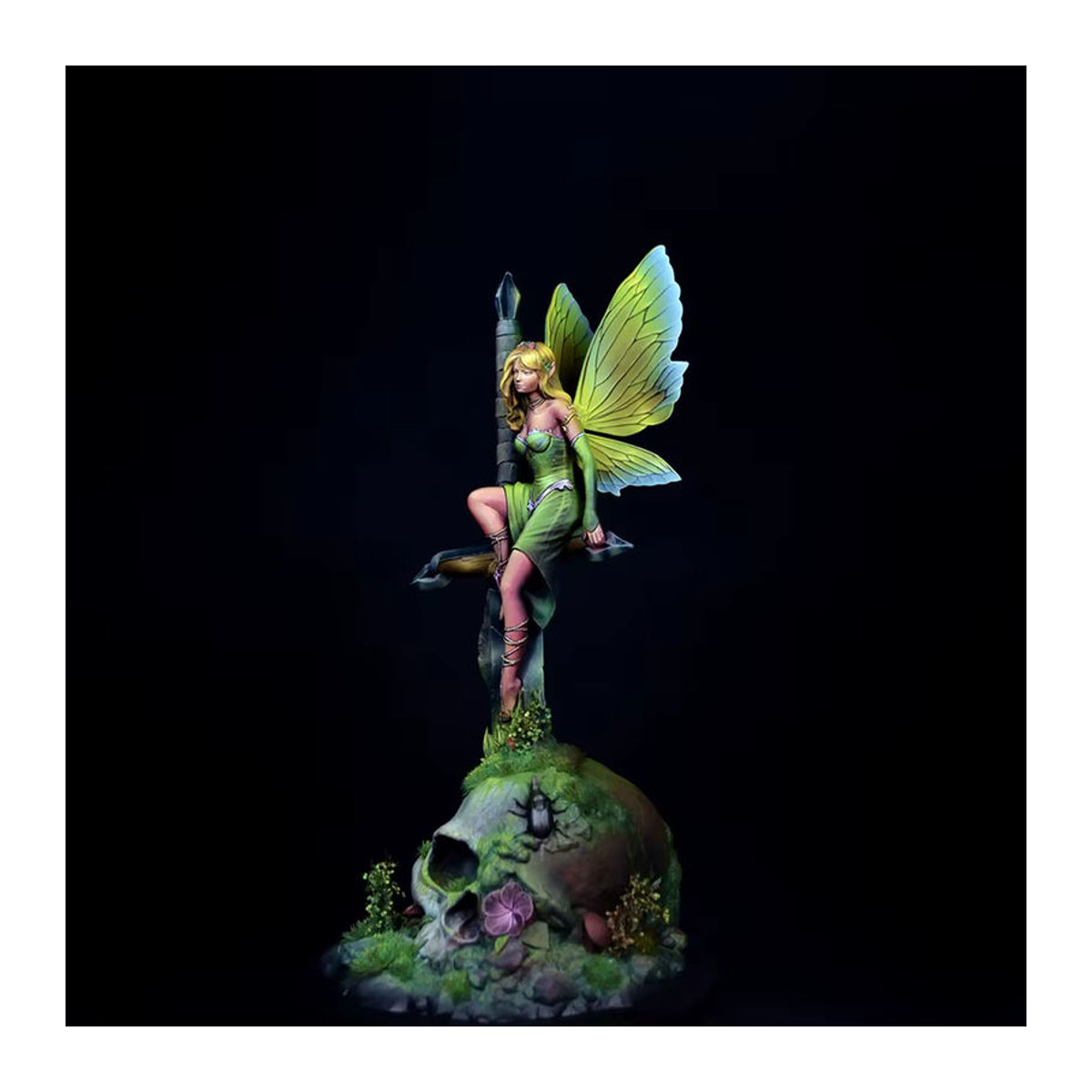 KIMERA Miniatur Modell Kit Feen-Figur mit Schwert aus Kunstharz unbemalt mehrfarbig - Bild 3