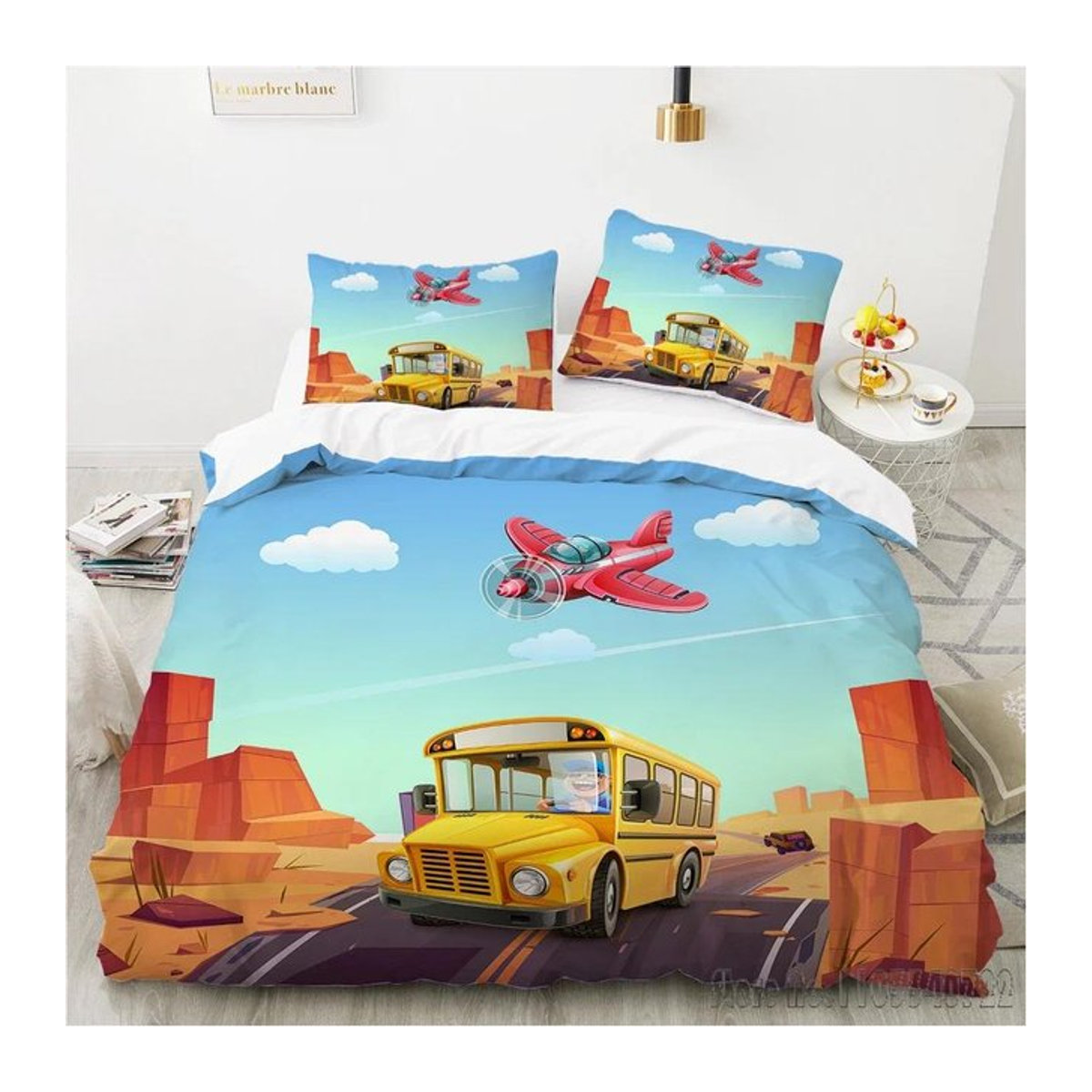 Kinder Bettwäsche Set Cartoon Schnelles Auto König mit HD Bettdeckenbezug B/H: 120 x 150 cm - Bild 1