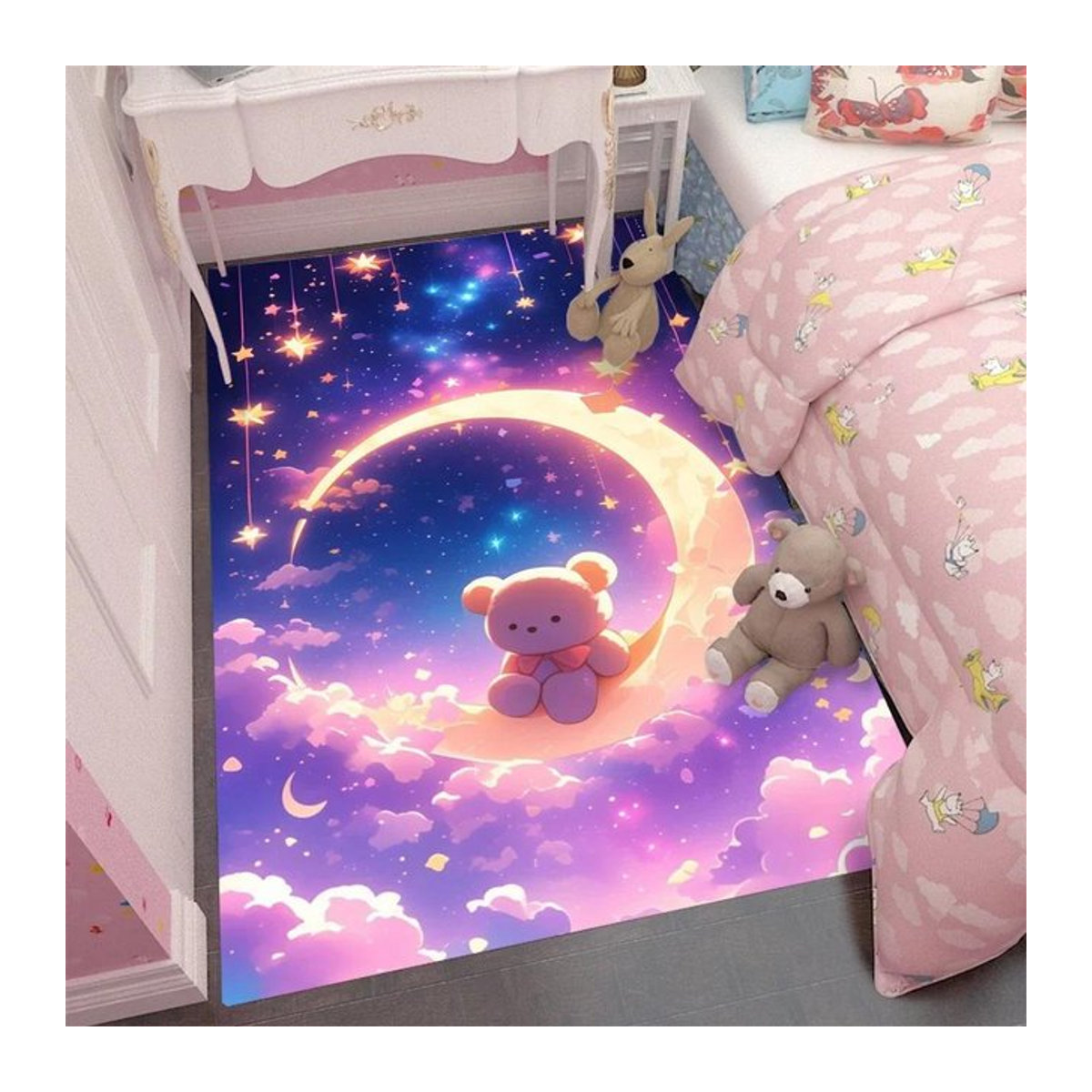 Kinder Teppich Kleiner Bär Cartoon Fußmatte für Schlafzimmer und Waschraum B/B: 60 x 90 cm - Bild 1