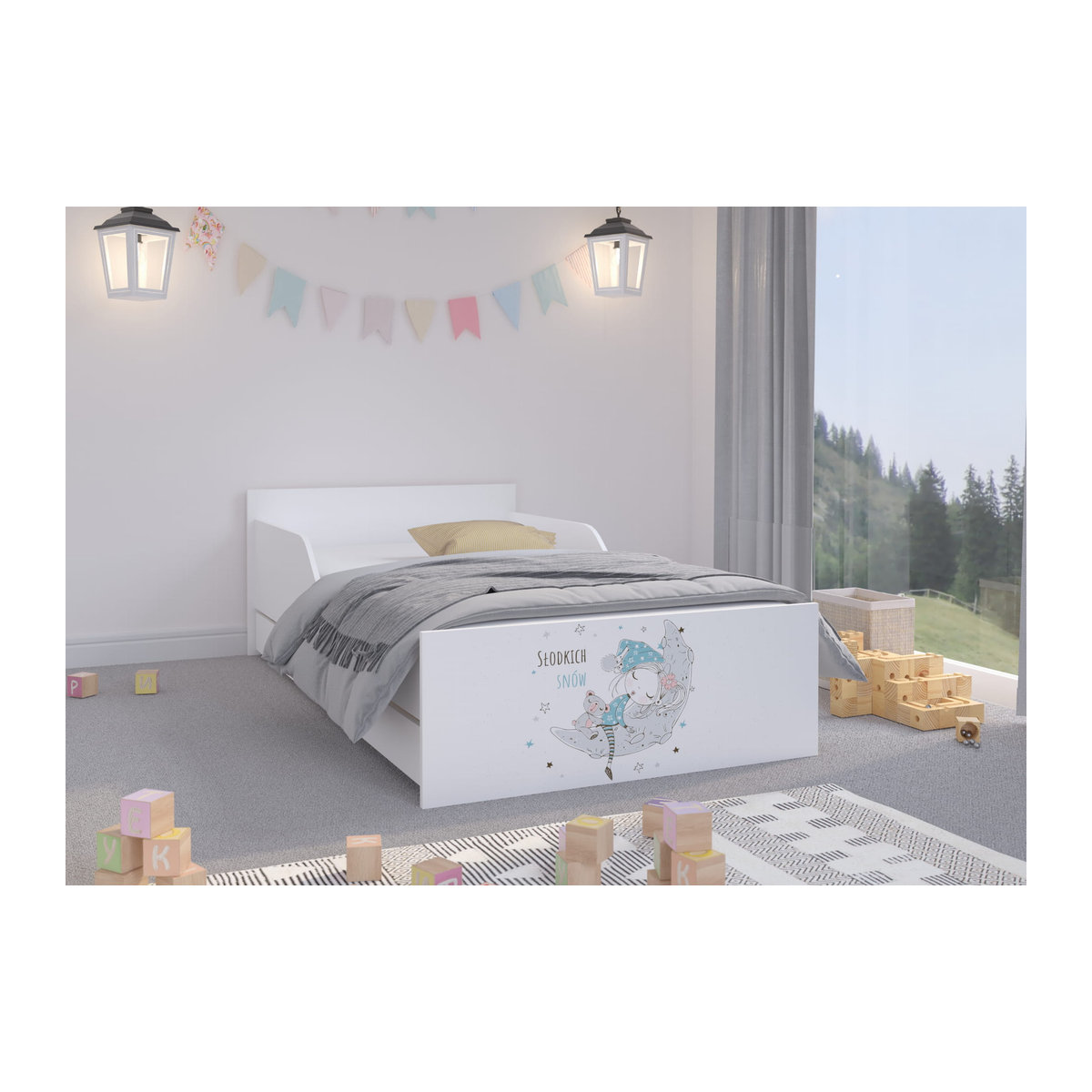 Kinderbett MATSEN PUFI Boxspringbett für Kinder, B/T/H: 180 x 90 x 56 cm - Bild 2