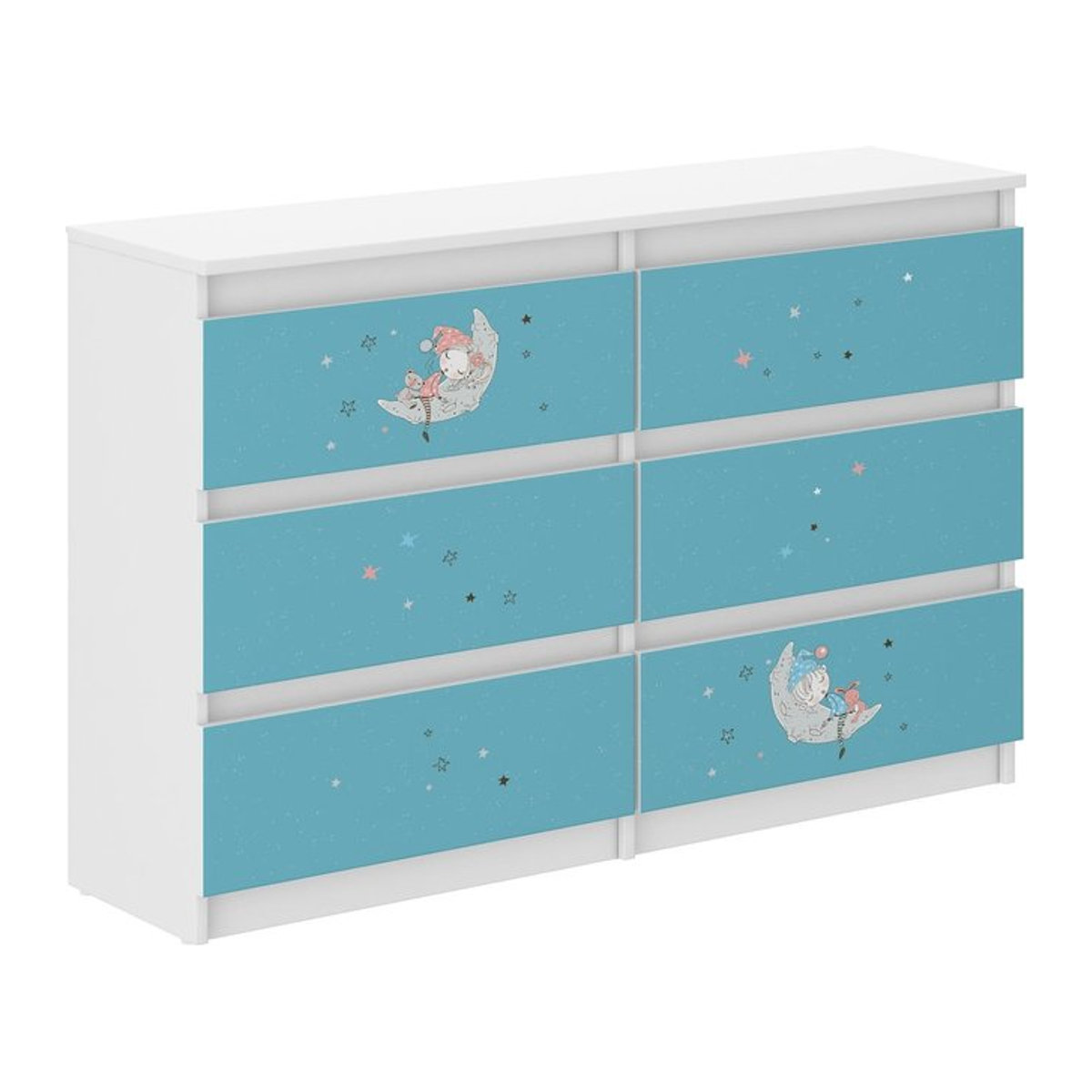 Kinderkommode R-120 SCHLAFEN aus laminiertem Holz in Weiß, B/T/H: 120 x 30 x 77 cm - Bild 1