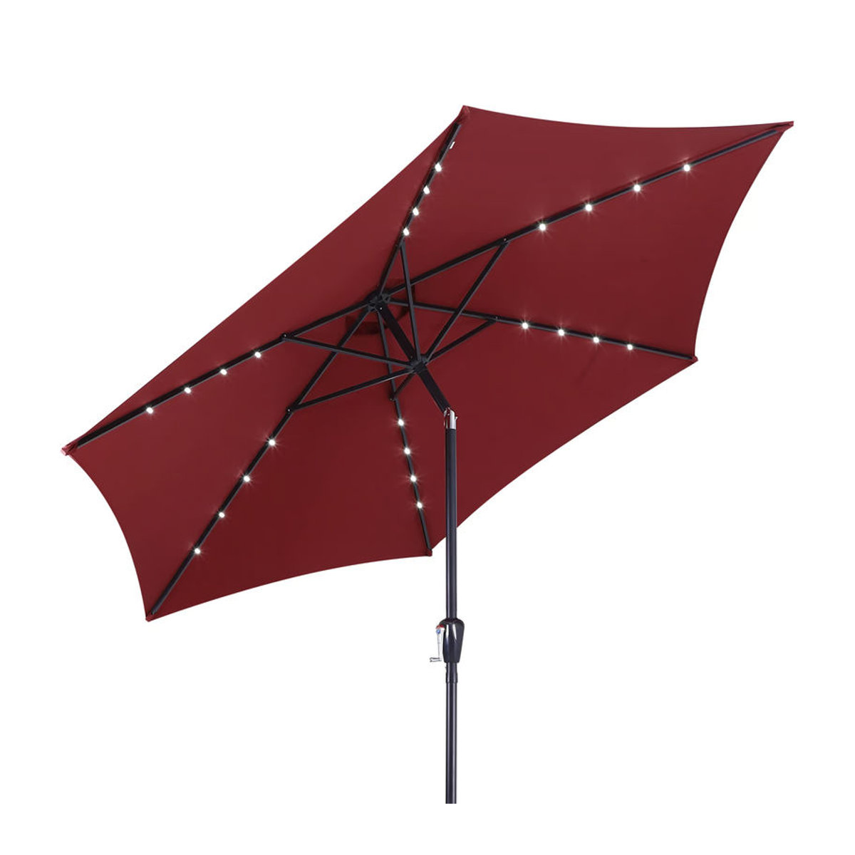 Kingsleeve Miami LED Solar Sonnenschirm aus Aluminium in Rot mit UV-Schutz 80+ Durchmesser: 270 cm - Bild 3