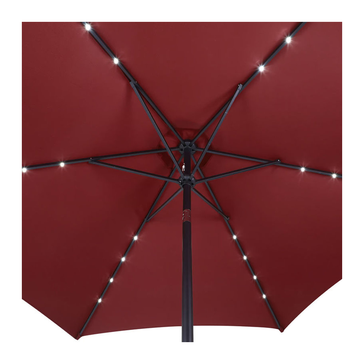 Kingsleeve Miami LED Solar Sonnenschirm aus Aluminium in Rot mit UV-Schutz 80+ Durchmesser: 270 cm - Bild 5