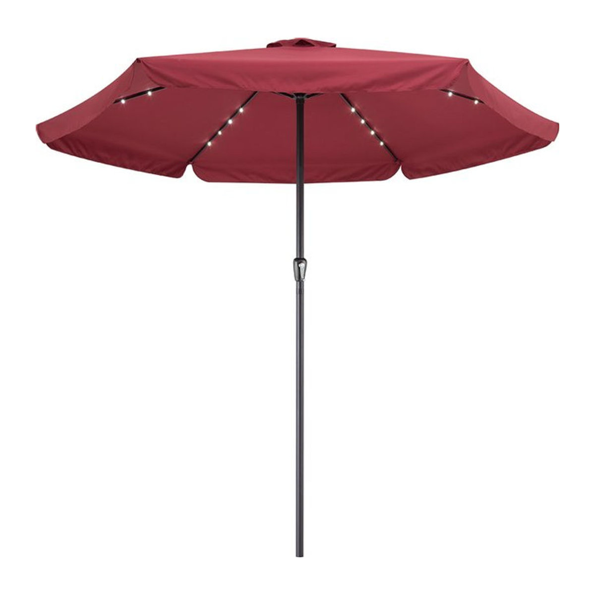 Kingsleeve Sonnenschirm Athen Rot mit LED Solar-Beleuchtung und UV-Schutz Ø 330 cm - Bild 1