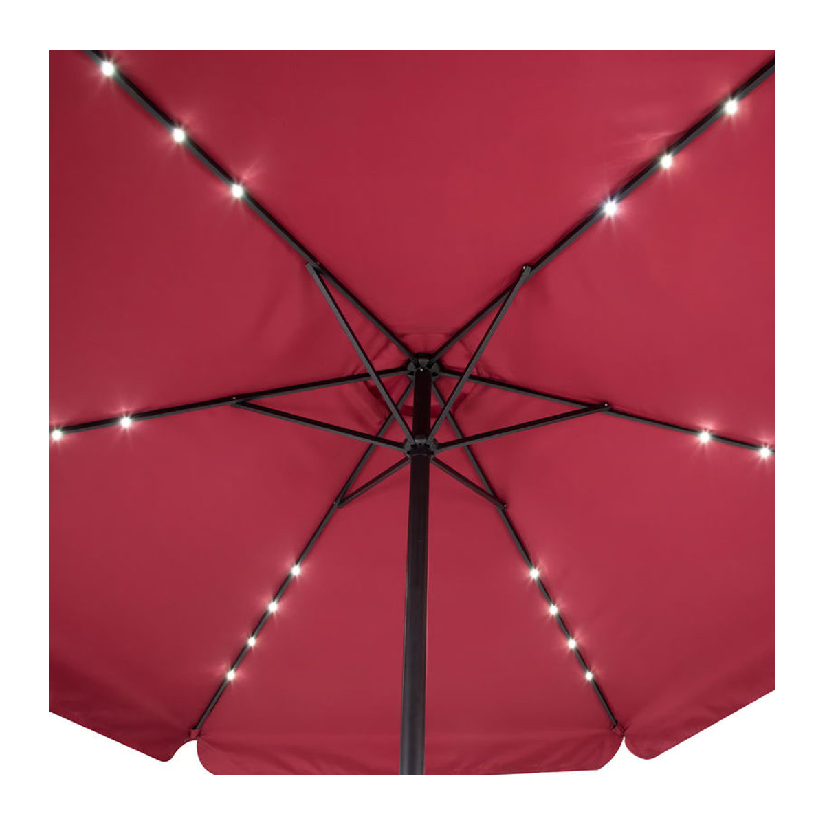 Kingsleeve Sonnenschirm Athen Rot mit LED Solar-Beleuchtung und UV-Schutz Ø 330 cm - Bild 3