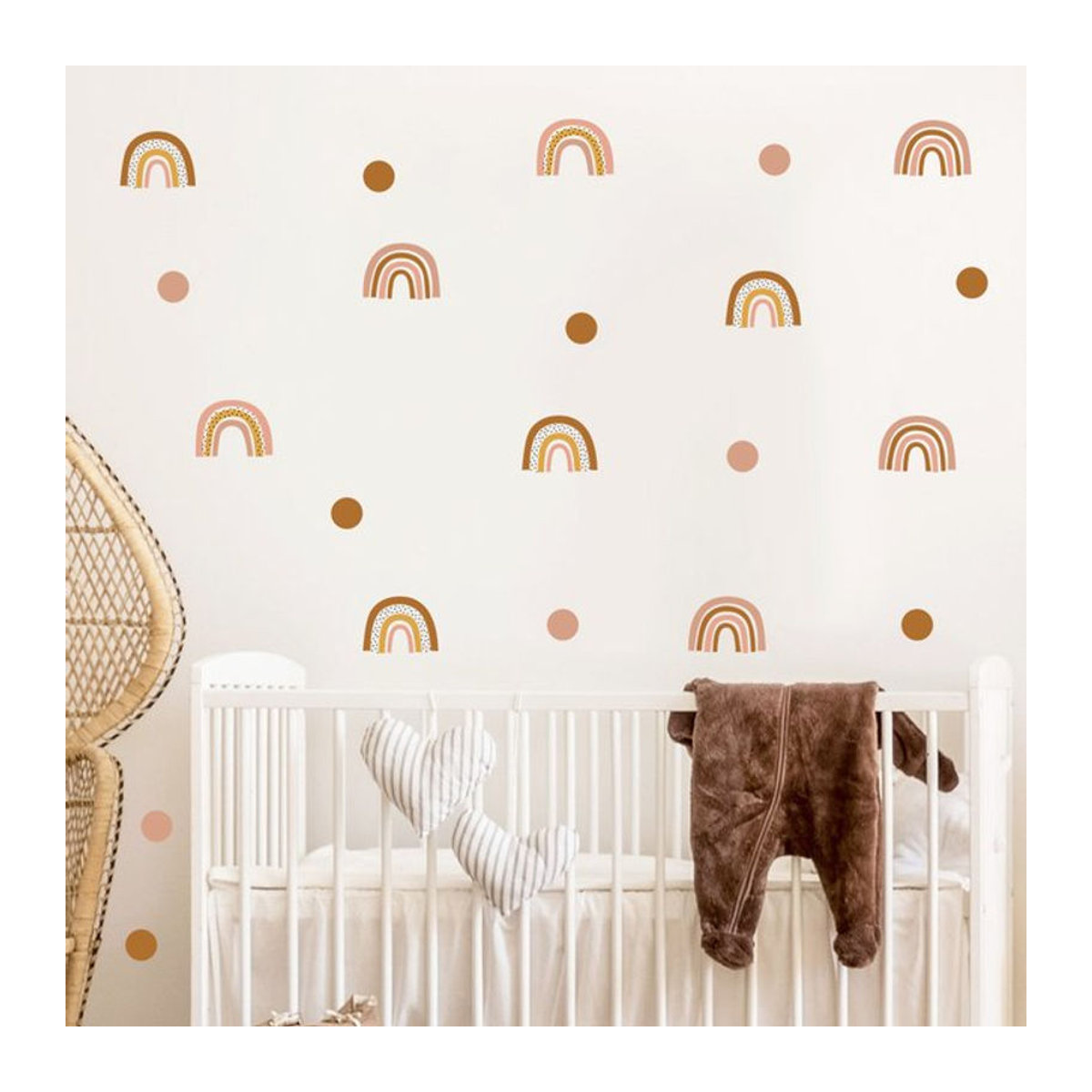 Kingsmile Boho Regenbogen Wandaufkleber mit Punkten und Wolken in Mehrfarbig für Kinderzimmer und Mädchenschlafzimmer - Bild 1