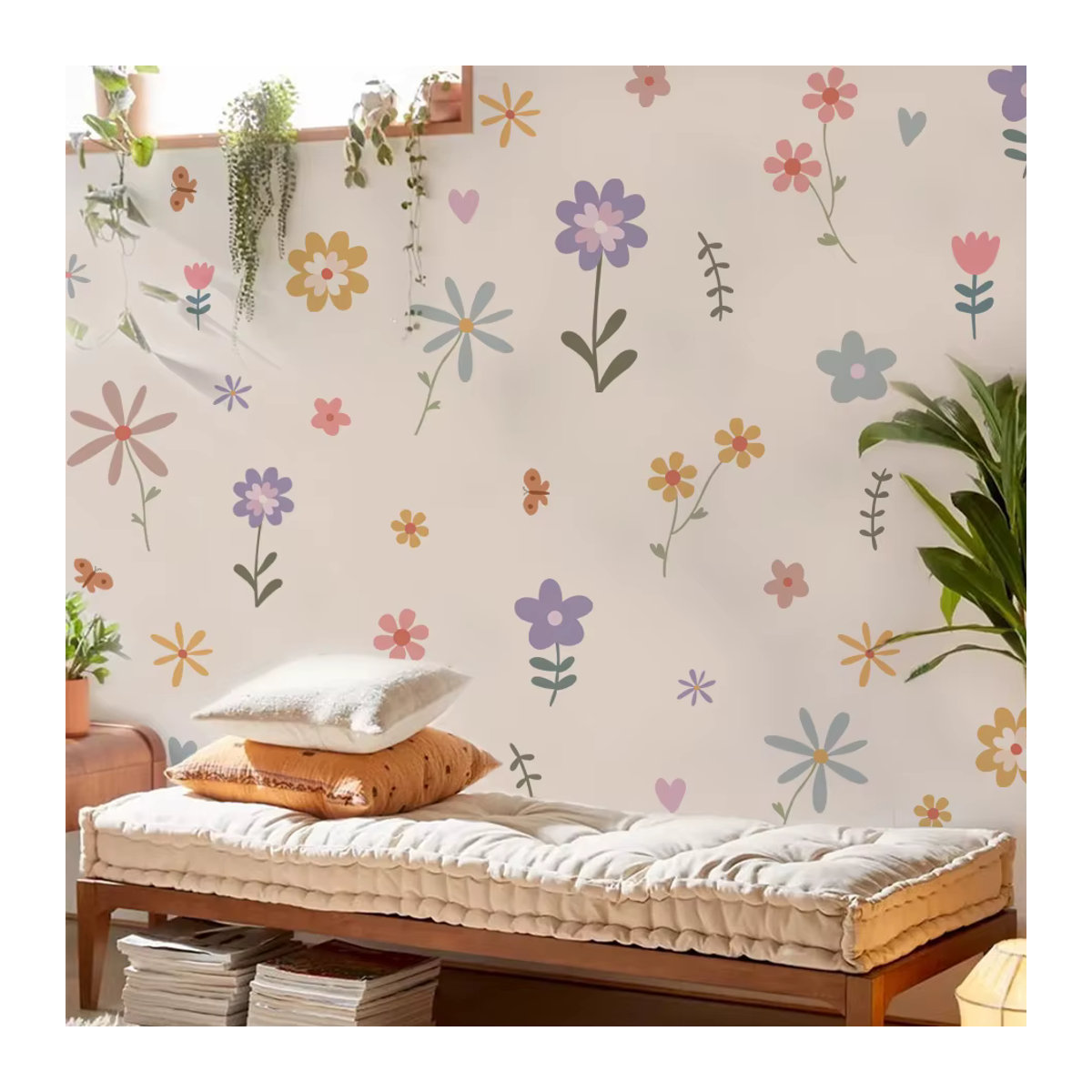 Kingsmile Cartoon Blumen Wandaufkleber in Mehrfarbig für Kinderzimmer und Wohnzimmer - Bild 3