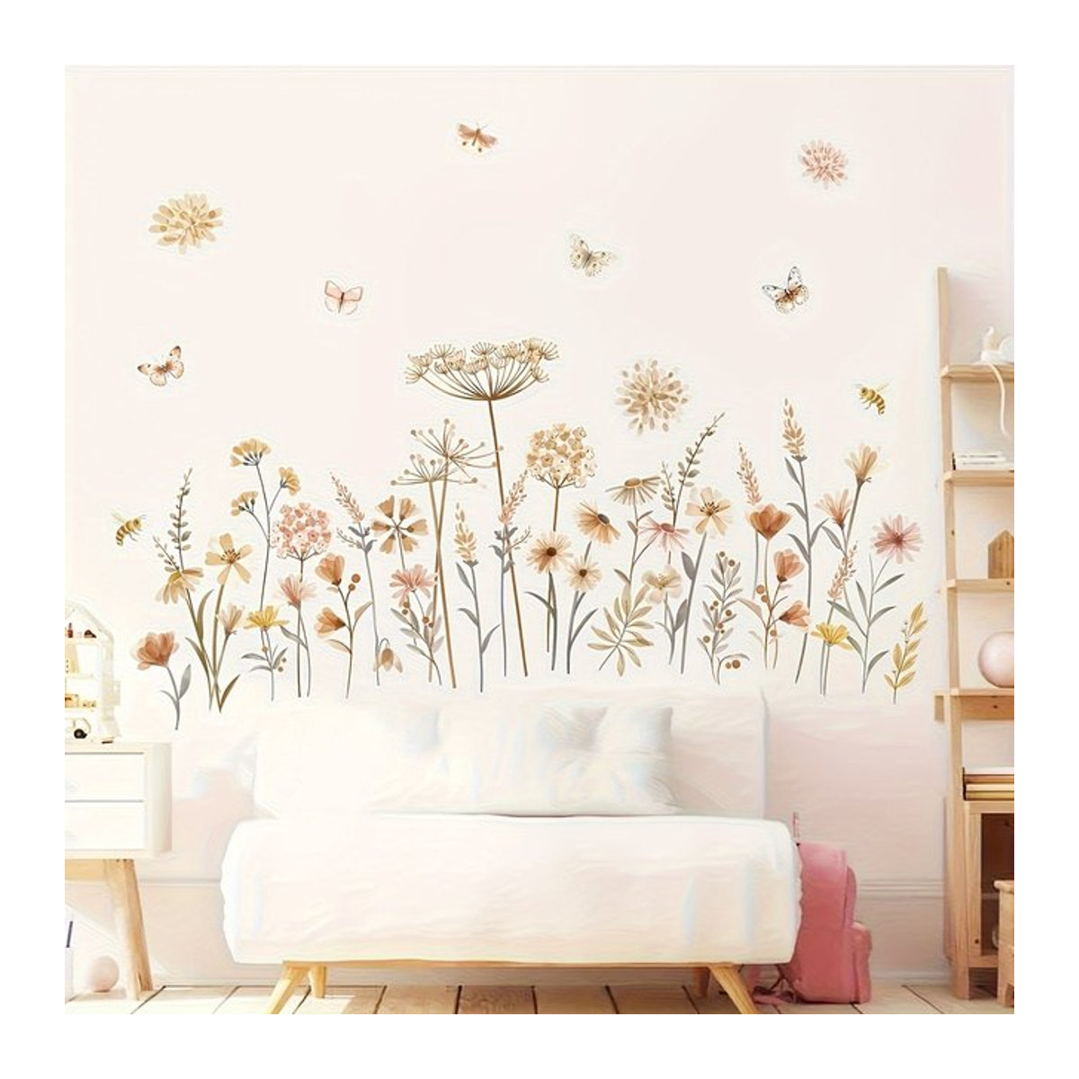 Kingsmile Wandaufkleber Boho Löwenzahn und Wildblumen in Mehrfarbig für Kinderzimmer und Schlafzimmer - Bild 1
