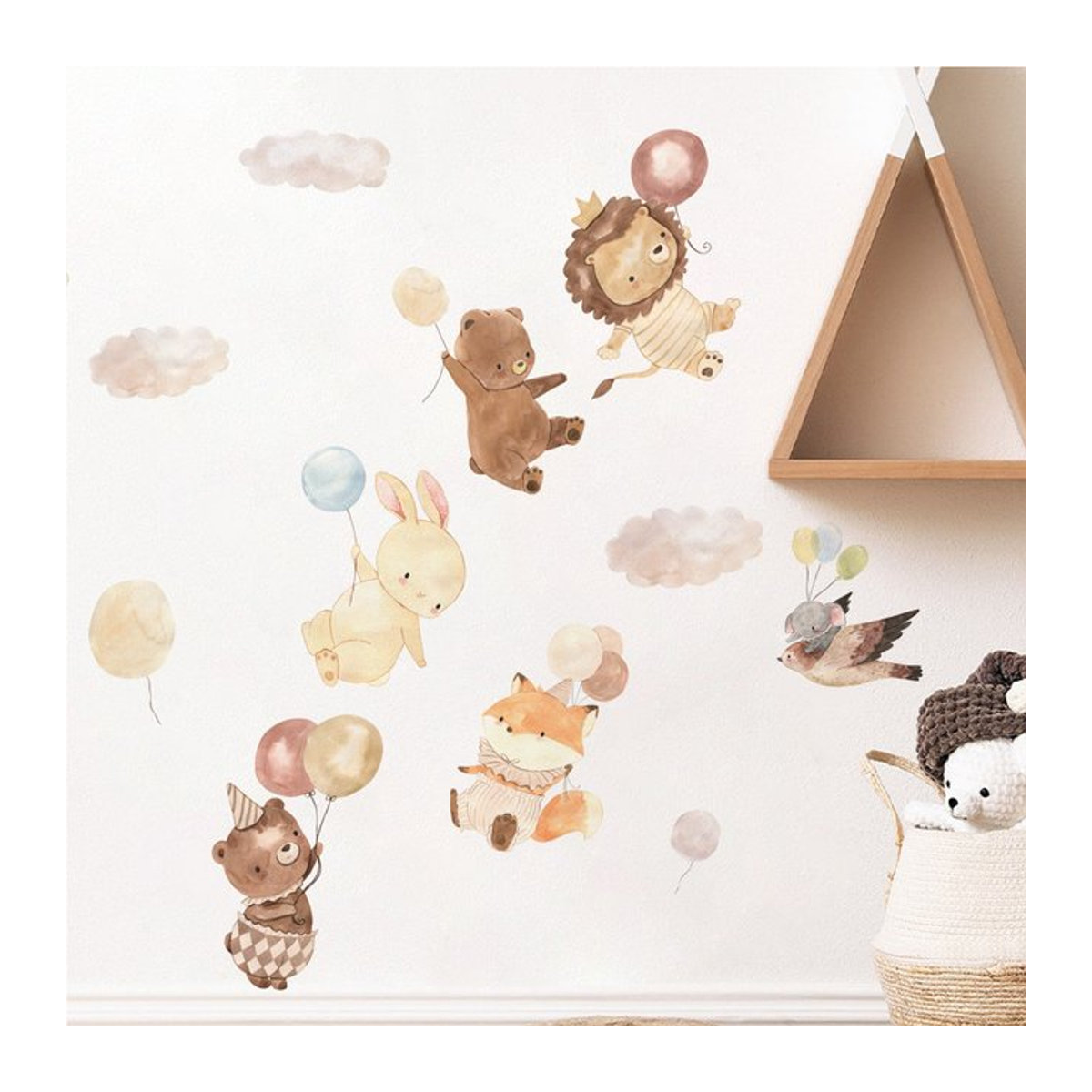Kingsmile Wandaufkleber mit niedlichen Cartoon-Tieren wie Löwe, Fuchs und Kaninchen für Kinderzimmer und Babyzimmer, mehrfarbig - Bild 1