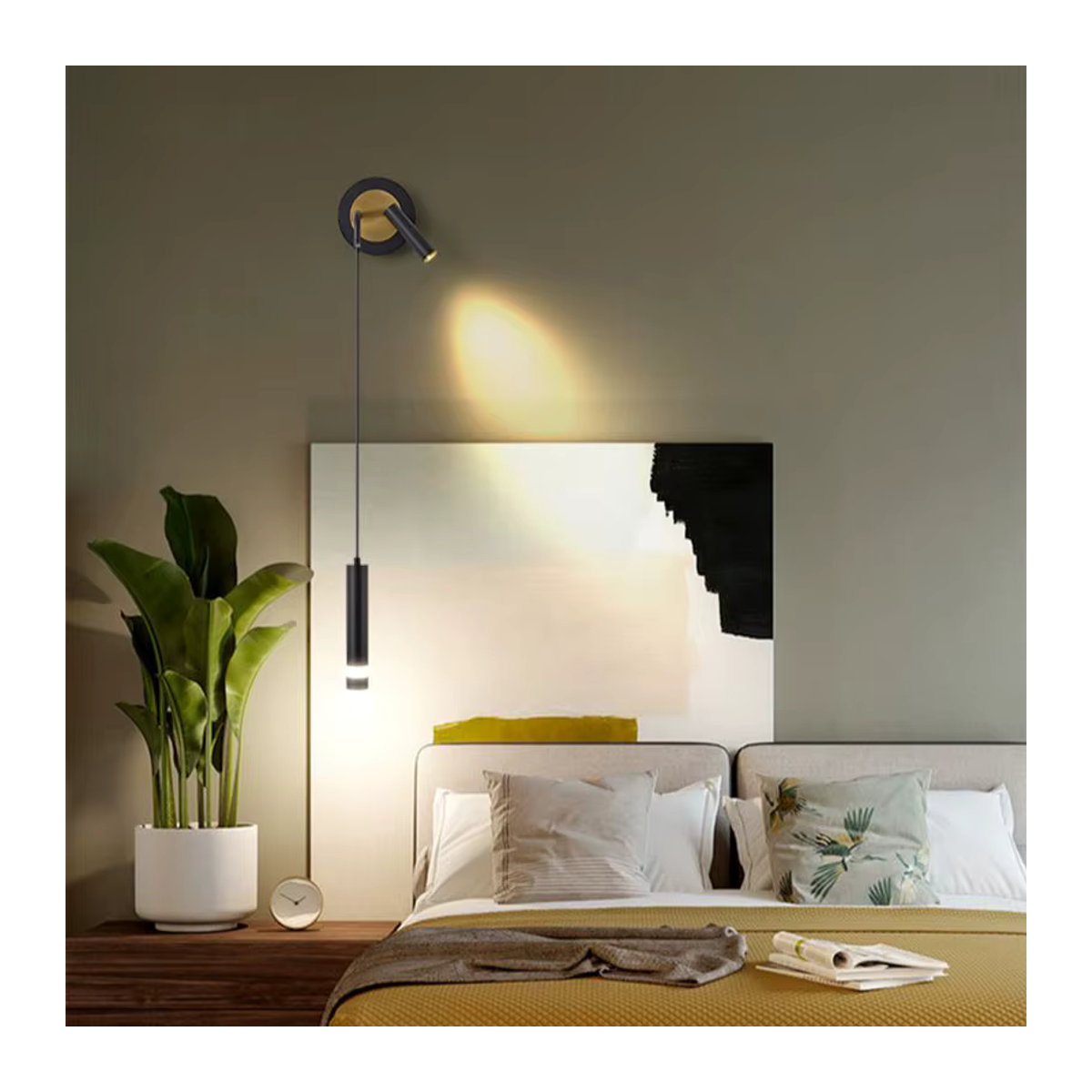 KINLAMS LED Wandlampe Nordic Design mit Doppelkopf aus Acryl in Schwarz - Bild 1