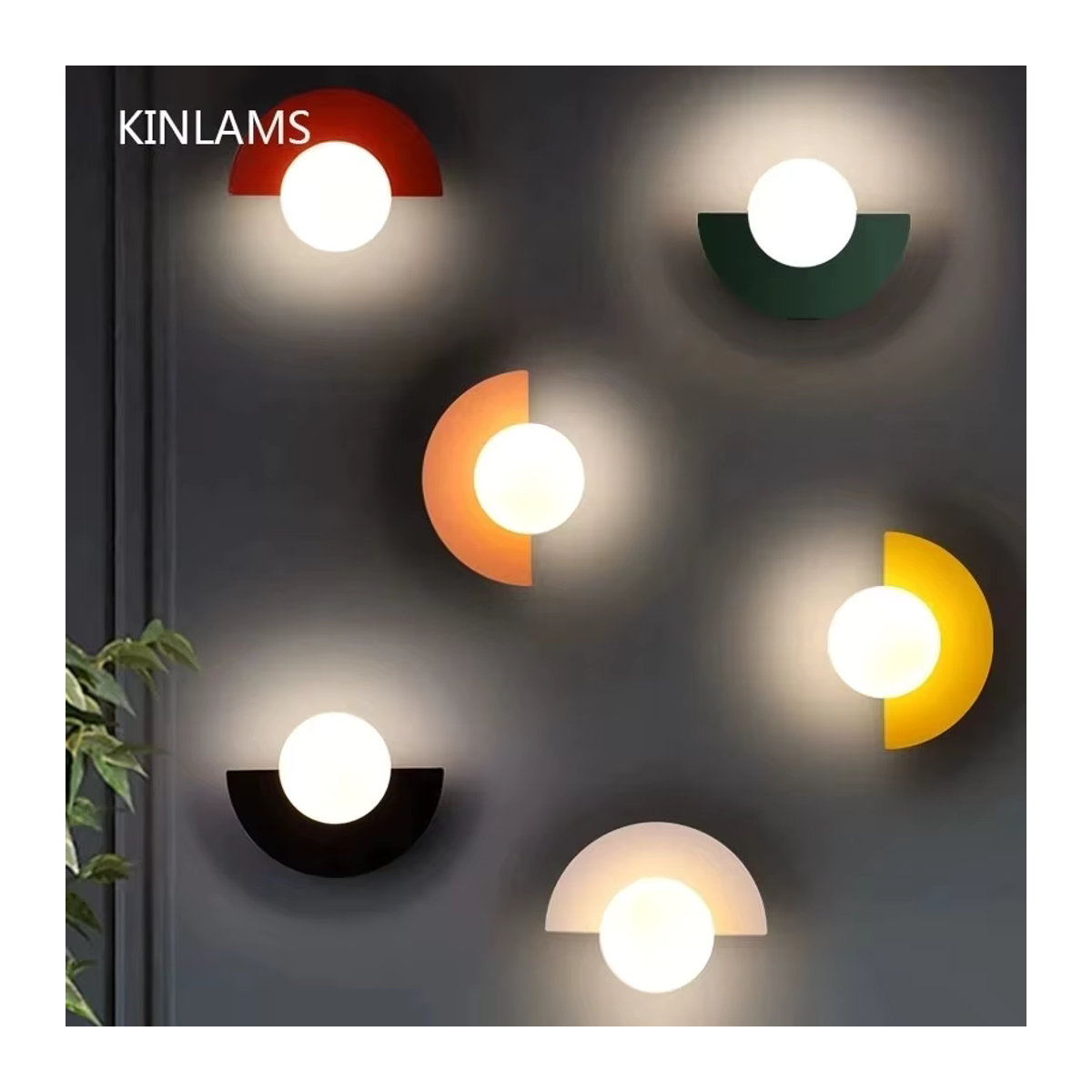 KINLAMS Nordic LED Wandlampe aus Glas in Bunt für Schlafzimmer, Wohnzimmer und Flur - Bild 2