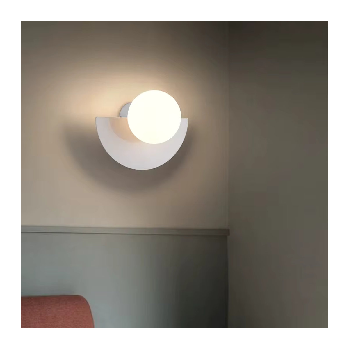KINLAMS Nordic LED Wandlampe aus Glas in Bunt für Schlafzimmer, Wohnzimmer und Flur - Bild 4