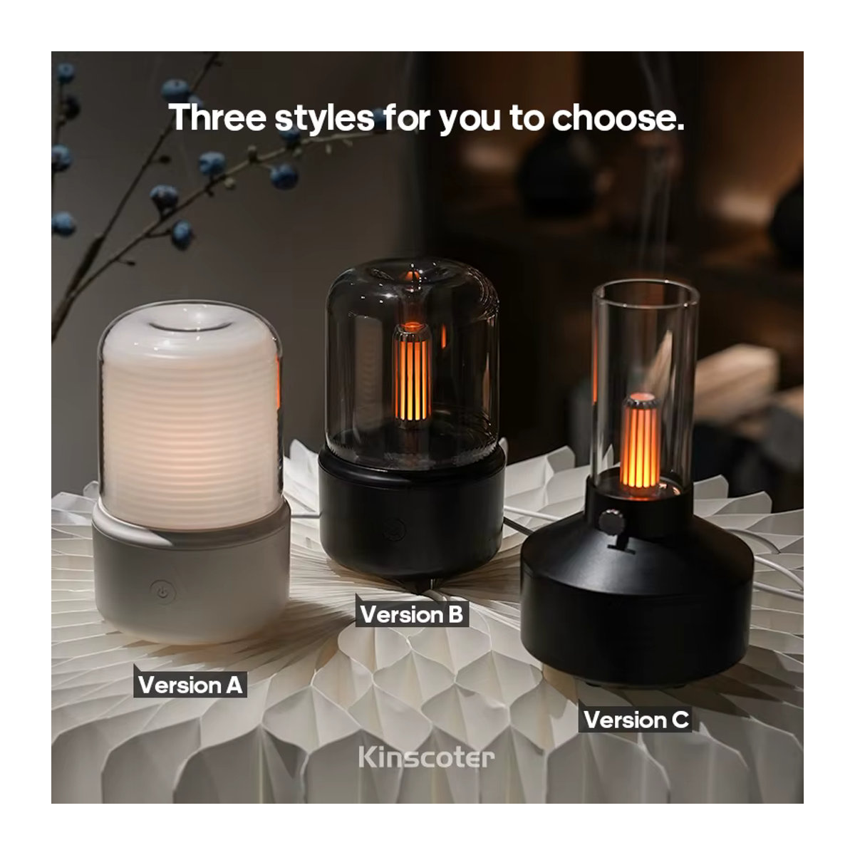 KINSCOTER Tragbarer Mini-Aroma-Diffusor und USB-Luftbefeuchter mit Nachtlicht in Schwarz - Bild 4