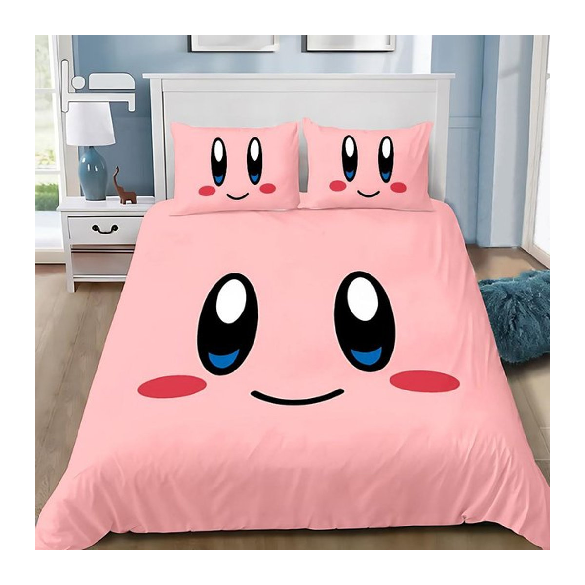 Kirby Bettwäsche Set mit Kissenbezug in Pink für Kinder und Erwachsene B/B/H: 140 x 210 cm - Bild 1