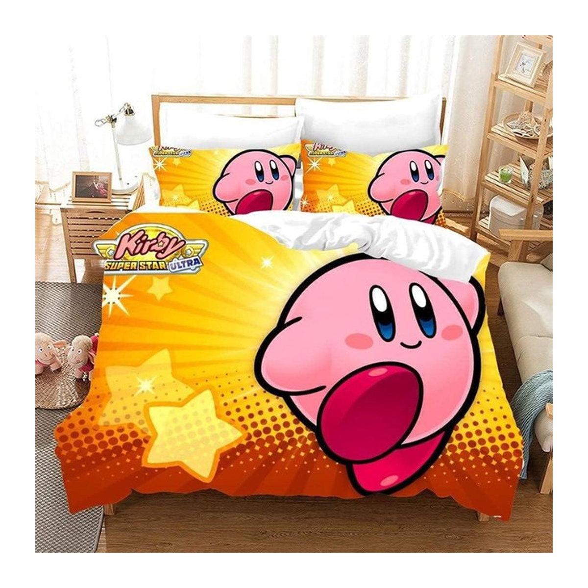 Kirbys Star Allies 3D Bettwäsche Set mit Digitaldruck und Reißverschluss, B/H: 140 x 200 cm - Bild 1