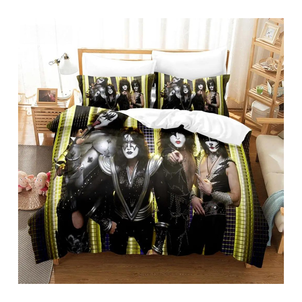 Kiss Band Bettwäscheset mit Reißverschluss für Erwachsene und Kinder, 3-teilig, B/H: 150 x 200 cm - Bild 1