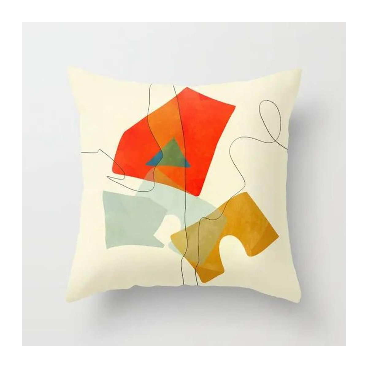 Kissenbezug mit abstraktem geometrischem Muster im Digitaldruck für Sofa und Schlafzimmer, B/H: 18 x 18 cm - Bild 1