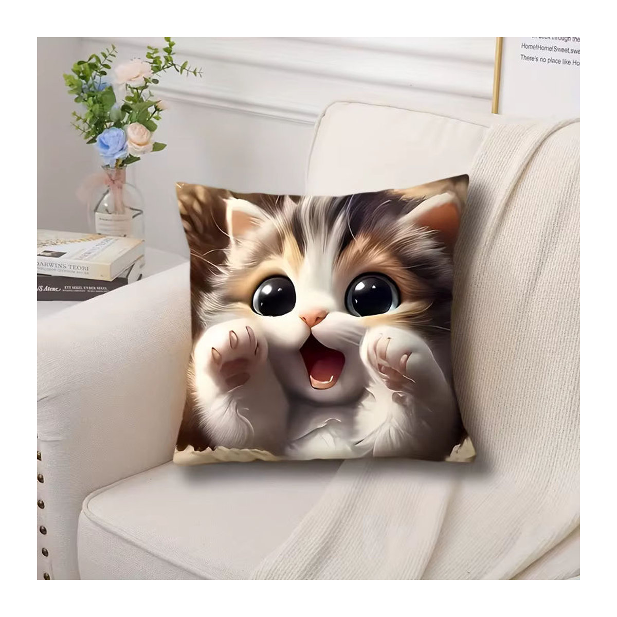 Kissenbezug mit entzückendem Katzenmuster für Sofa und Schlafzimmer - Bild 4