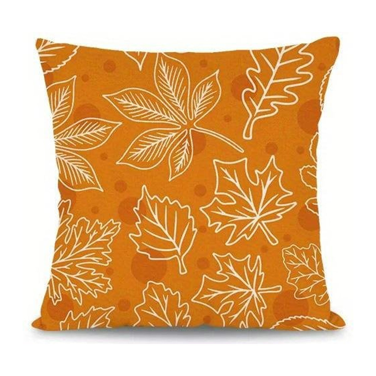 Kissenbezug mit Herbstblätter und Eicheln Muster für Sofa und Schlafzimmer, Peach Skin Material, B/B/H: 18 x 18 x 18 cm - Bild 1