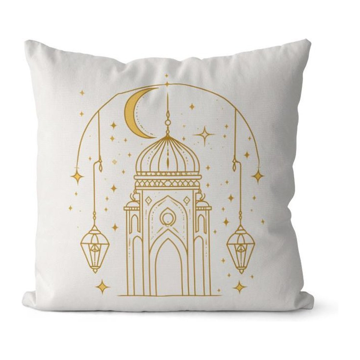 Kissenbezug mit islamischem Muster und Moscheemotiven für Sofa oder Schlafzimmer, Peach Skin, B/B/H: 18 x 18 x 18 cm - Bild 1