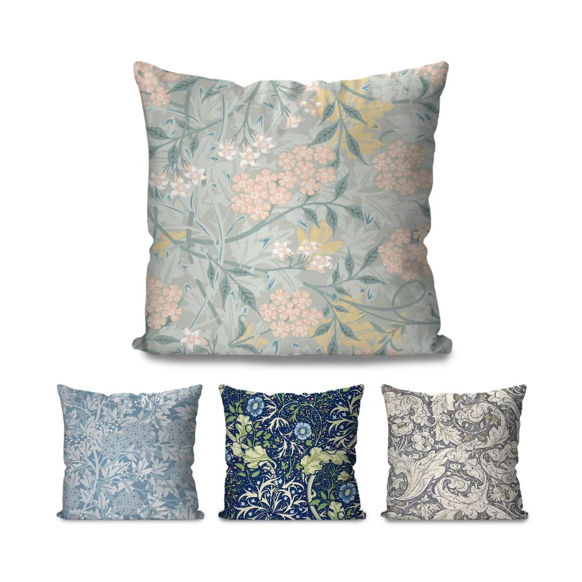 Kissenbezug mit William Morris Blumendruck für Sofa und Wohnzimmer, B/B/H: 40 x 40 cm - Bild 1