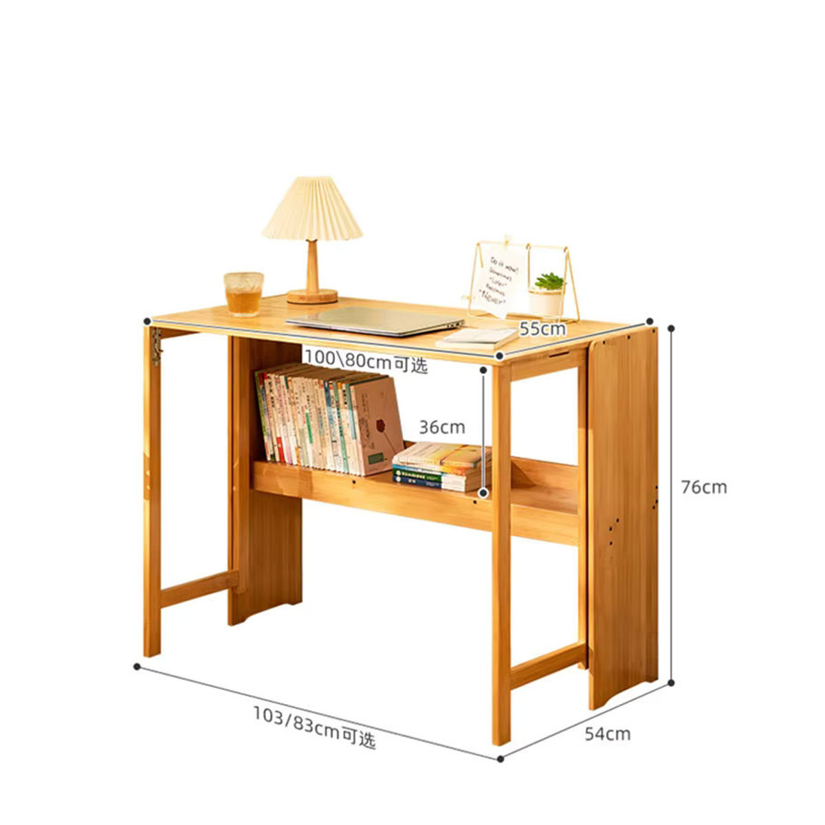 Klappbarer Schreibtisch von ZJMZYM in Braun im minimalistischen Holzdesign als kompakter Computertisch und Arbeitsplatz für Schlafzimmer oder Haushalt - Bild 5