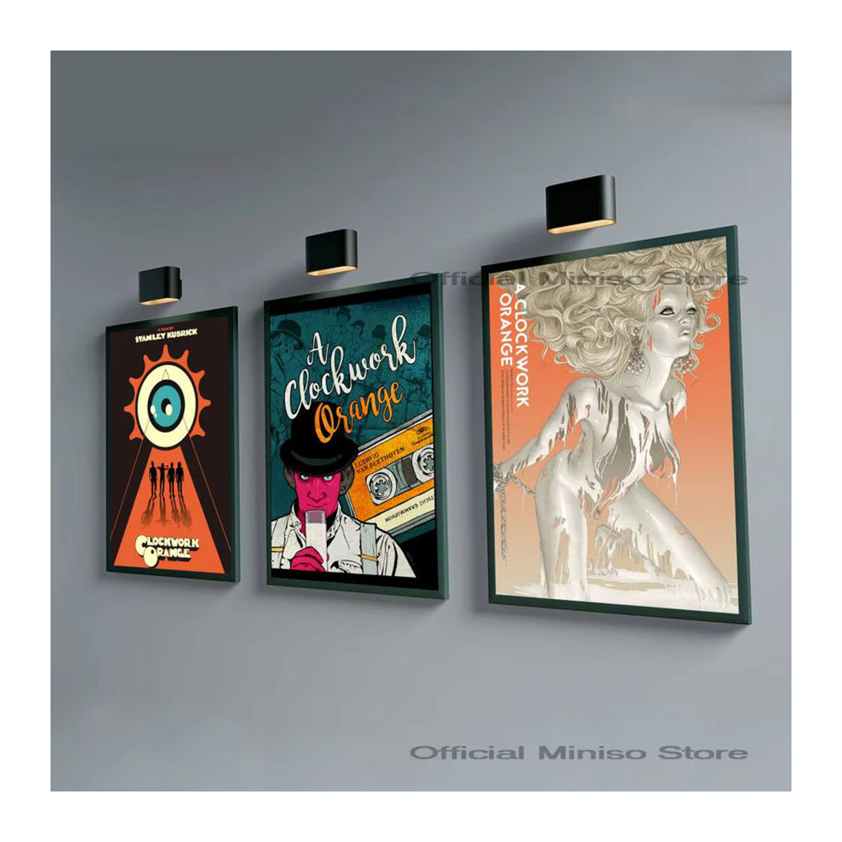 Klassischer Film-Poster Aufkleber mit Uhrwerk Motiv in Orange für deine Wanddekoration - Bild 2
