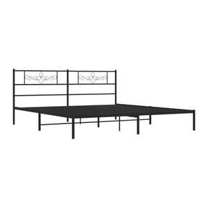 Klassisches Metallbett mit Kopfteil von Vidaxl in Schwarz, B/T: 180 x 200 cm