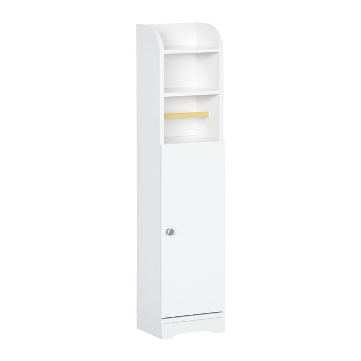 kleankin Badezimmerschrank mit Toilettenpapierhalter und 2 offenen Ebenen, Eckschrank in Weiß, B/T/H: 23 x 18 x 100 cm - Bild 1