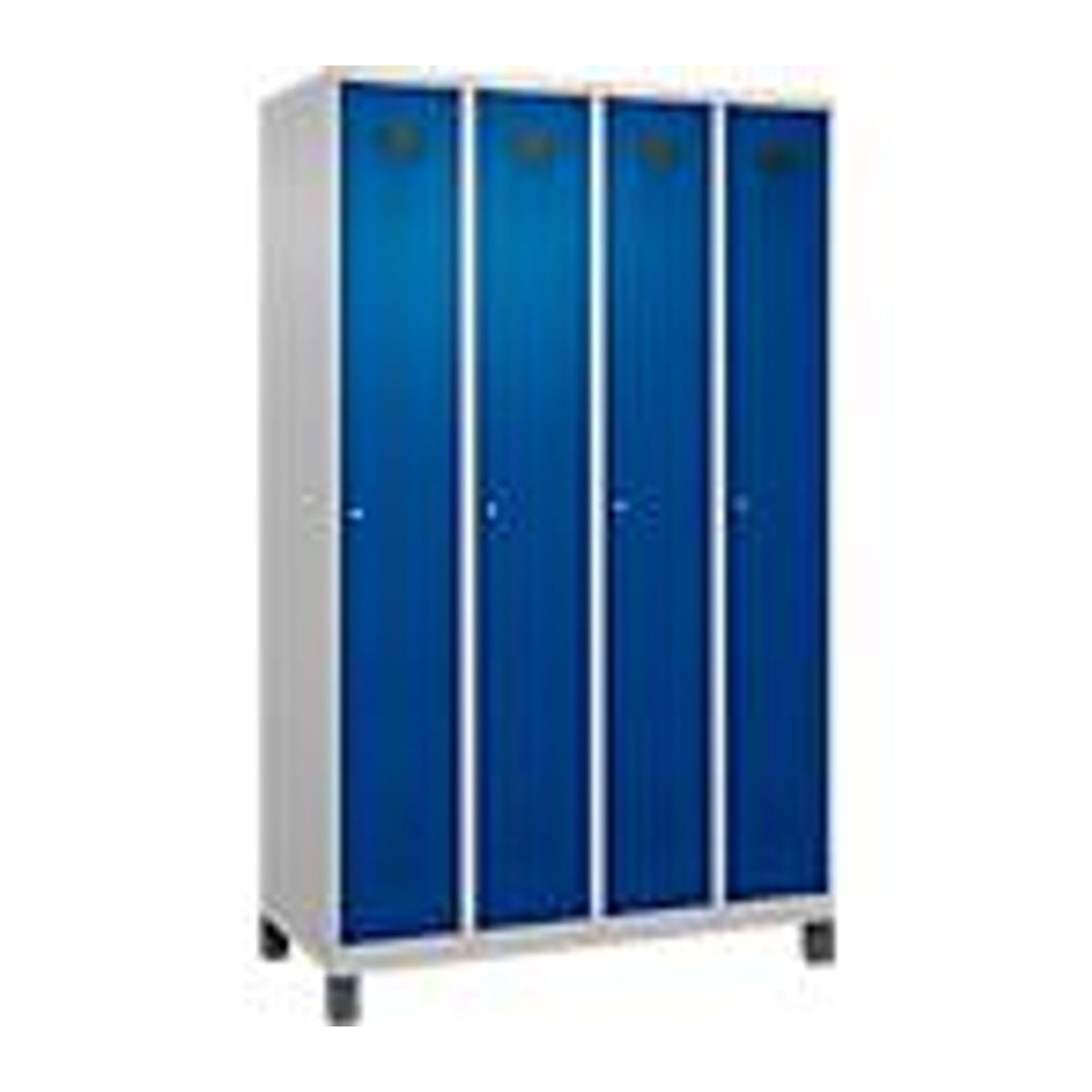 Kleiderspind C+P Evolo Plus mit 4 Abteilen, Weißaluminium/Enzianblau, B/T/H: 120 x 50 x 195 cm - Bild 2