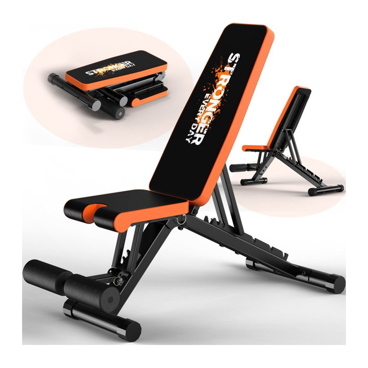 Klyzoom Multifunktionale 4-in-1 Hantelbank Schwarz, Klappbare Verstellbare Schräg- und Flachbank mit 400kg Belastbarkeit für dein Ganzkörper-Workout zu Hause - Bild 1