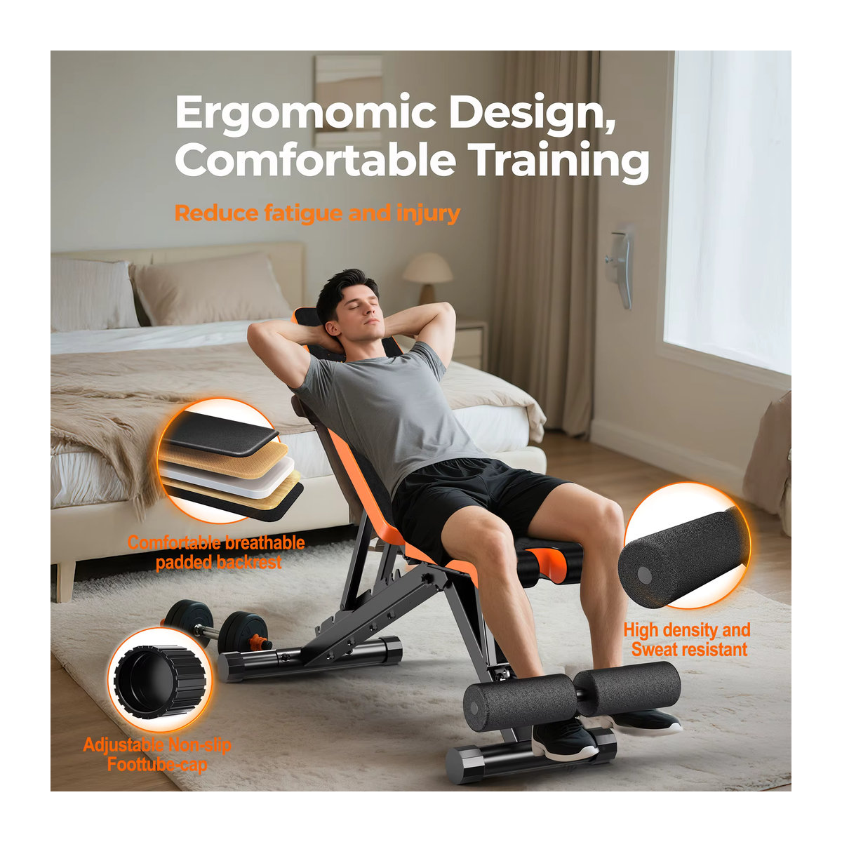 Klyzoom Multifunktionale 4-in-1 Hantelbank Schwarz, Klappbare Verstellbare Schräg- und Flachbank mit 400kg Belastbarkeit für dein Ganzkörper-Workout zu Hause - Bild 4