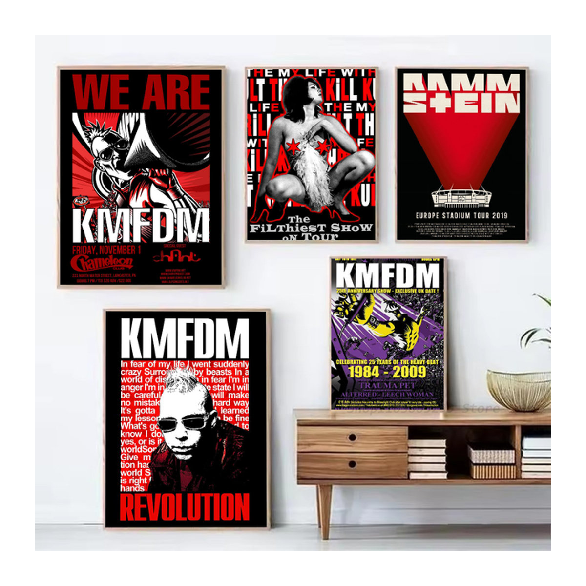 KMFDM Band Poster Selbstklebender Wandaufkleber aus wasserfestem Papier in Mehrfarbig - Bild 1