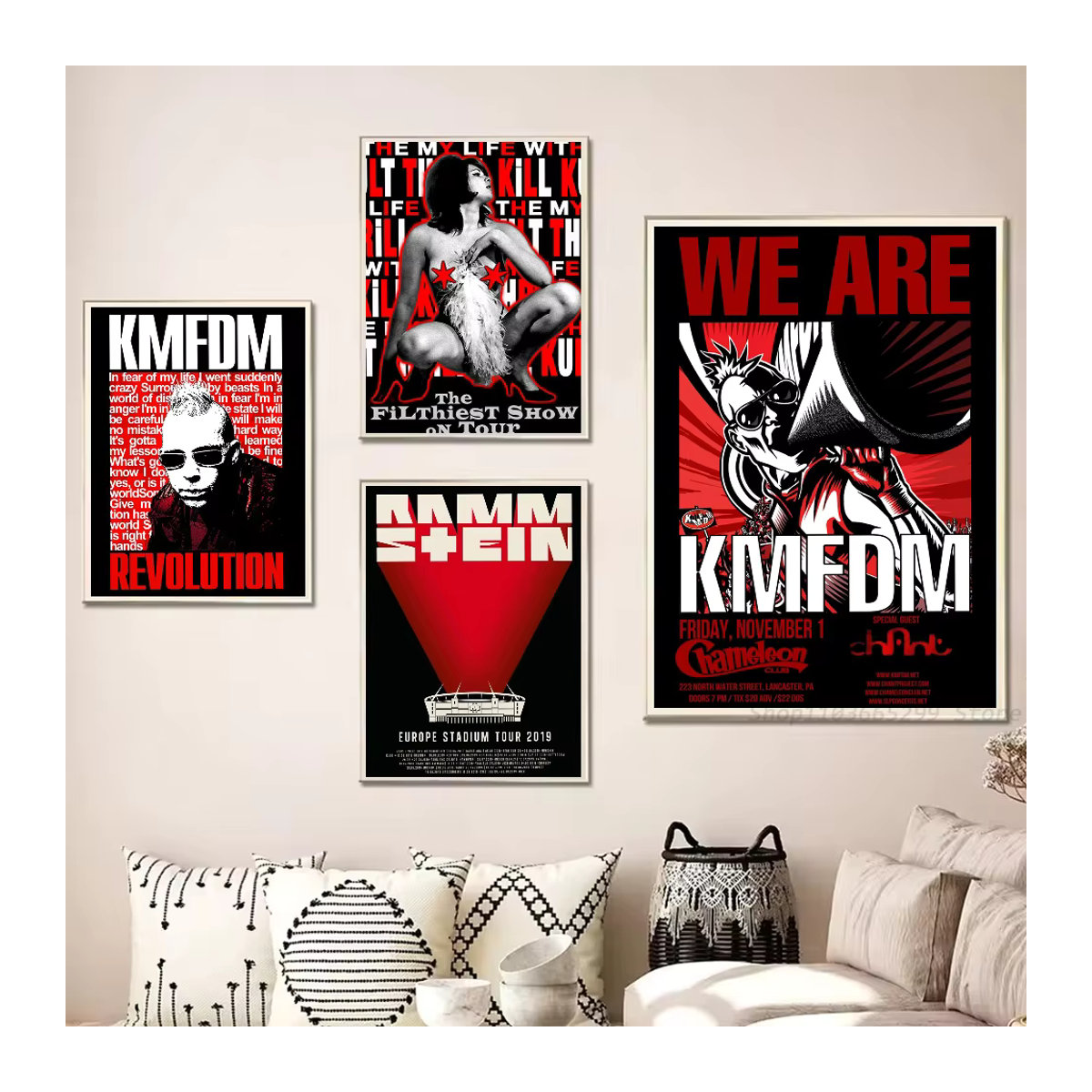 KMFDM Band Poster Selbstklebender Wandaufkleber aus wasserfestem Papier in Mehrfarbig - Bild 2