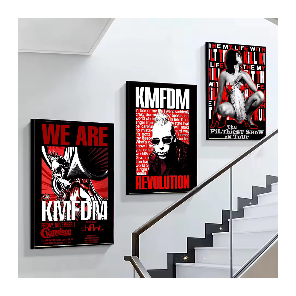 KMFDM Band Poster Selbstklebender Wandaufkleber aus wasserfestem Papier in Mehrfarbig - Bild 4
