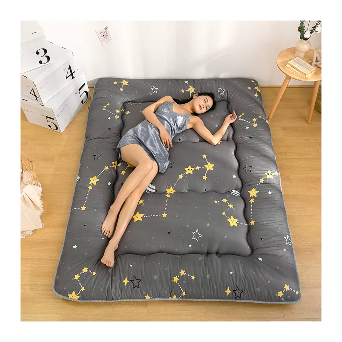 Kmikli Tatami Matratze im japanischen Stil, faltbare Bodenmatratze für das Schlafzimmer, Grau - Bild 3