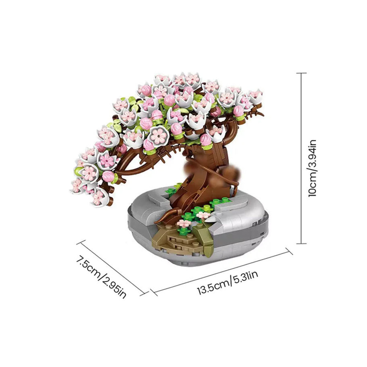Kmoist Mini-Bausteine Kirsch-Bonsai-Sukkulenten Set mit 426 Teilen, mehrfarbig, florale Dekoration aus Kunststoff - Bild 5