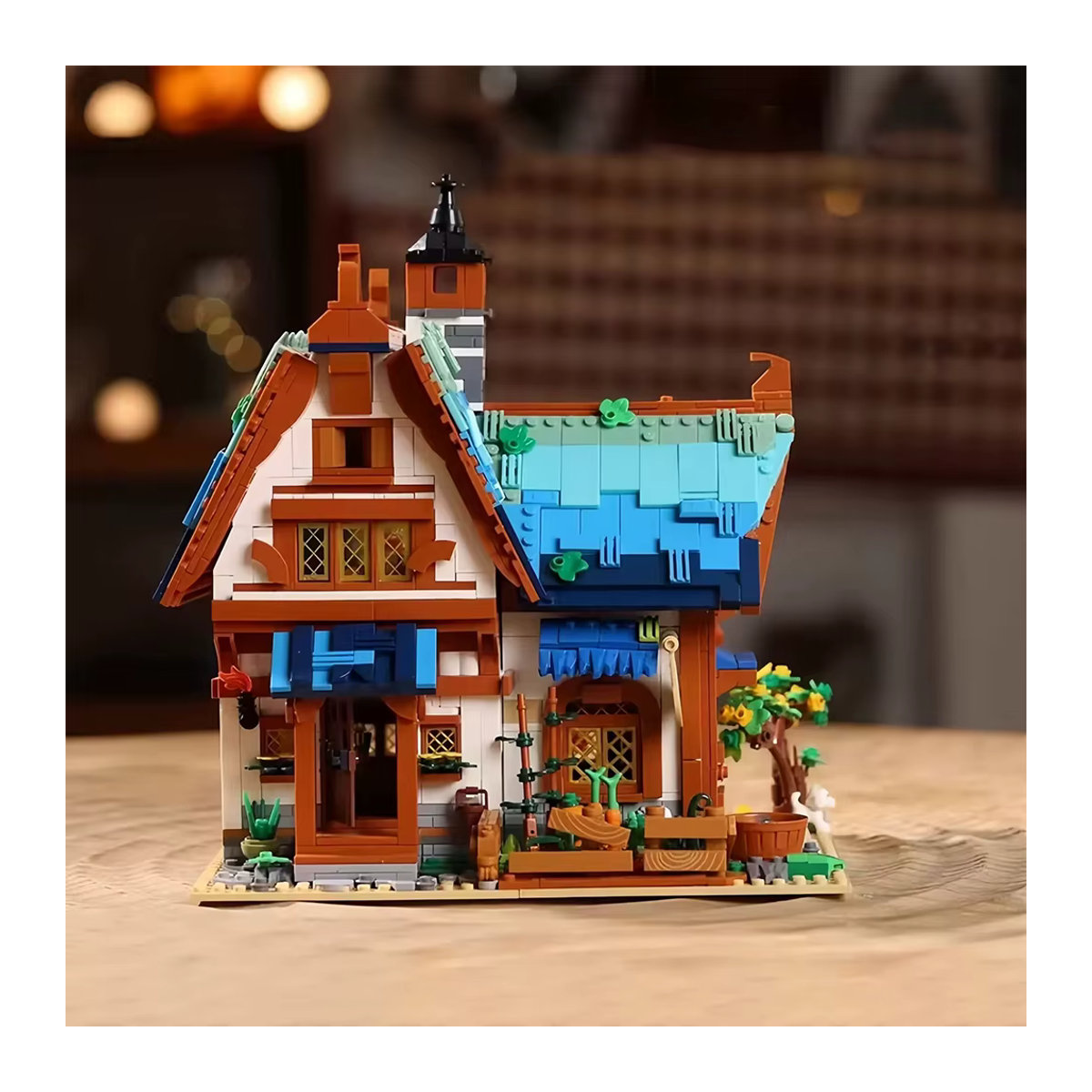 KNEW BUILT Mini-Blockbauspielzeug Mittelalterliche Architektur mit LED-Beleuchtung, Mehrfarbig, Rustikales Design aus Kunststoff - Bild 5