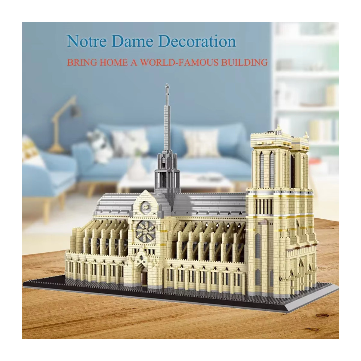 KNEW BUILT Notre Dame de Paris 3D-Modell Mikrobausteine Kathedrale in Beige - Bild 4