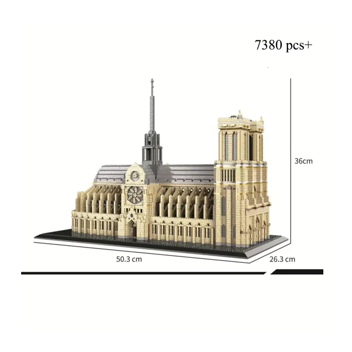 KNEW BUILT Notre Dame de Paris 3D-Modell Mikrobausteine Kathedrale in Beige - Bild 5