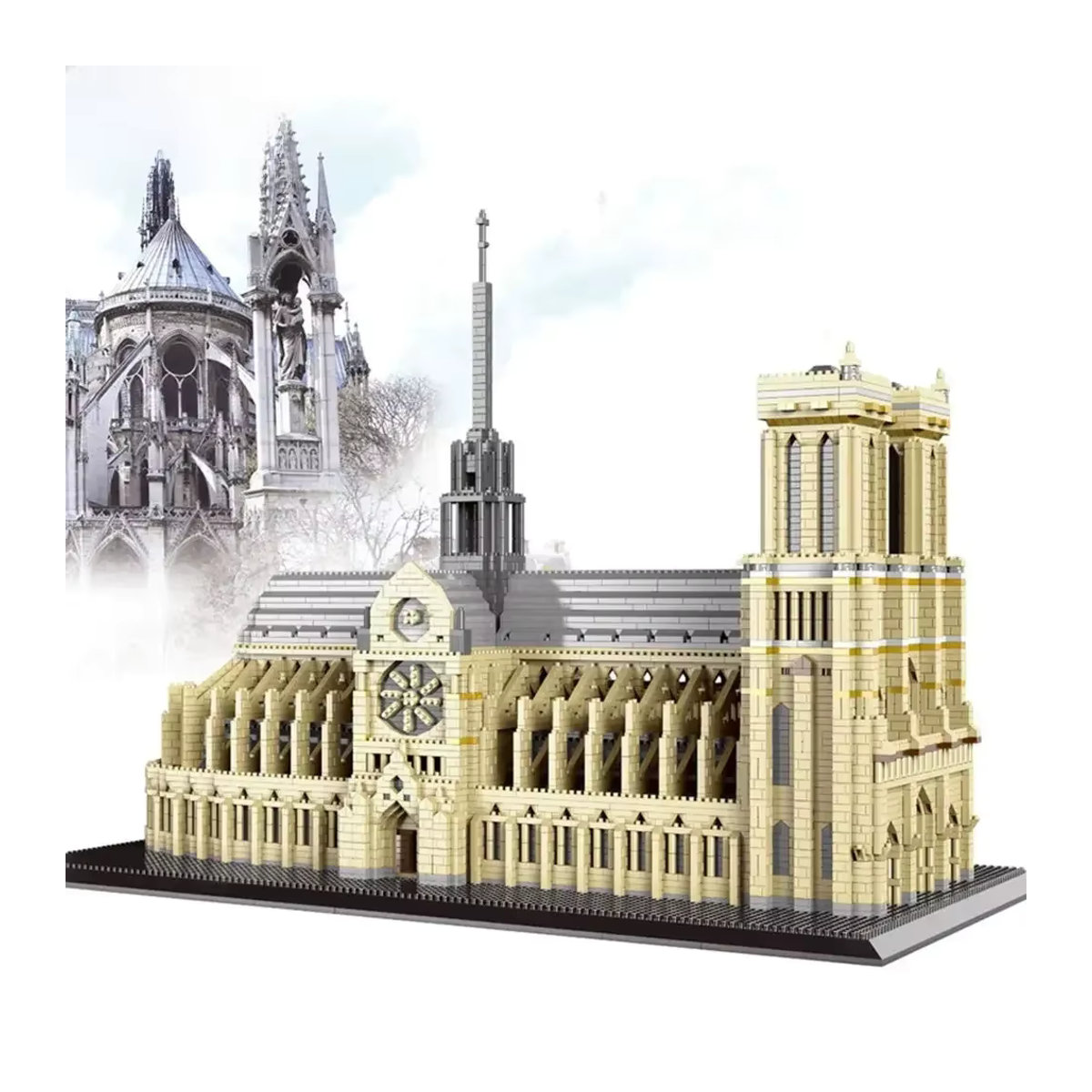 KNEW BUILT Notre Dame de Paris 3D-Modell Mikrobausteine Kathedrale in Beige - Bild 6