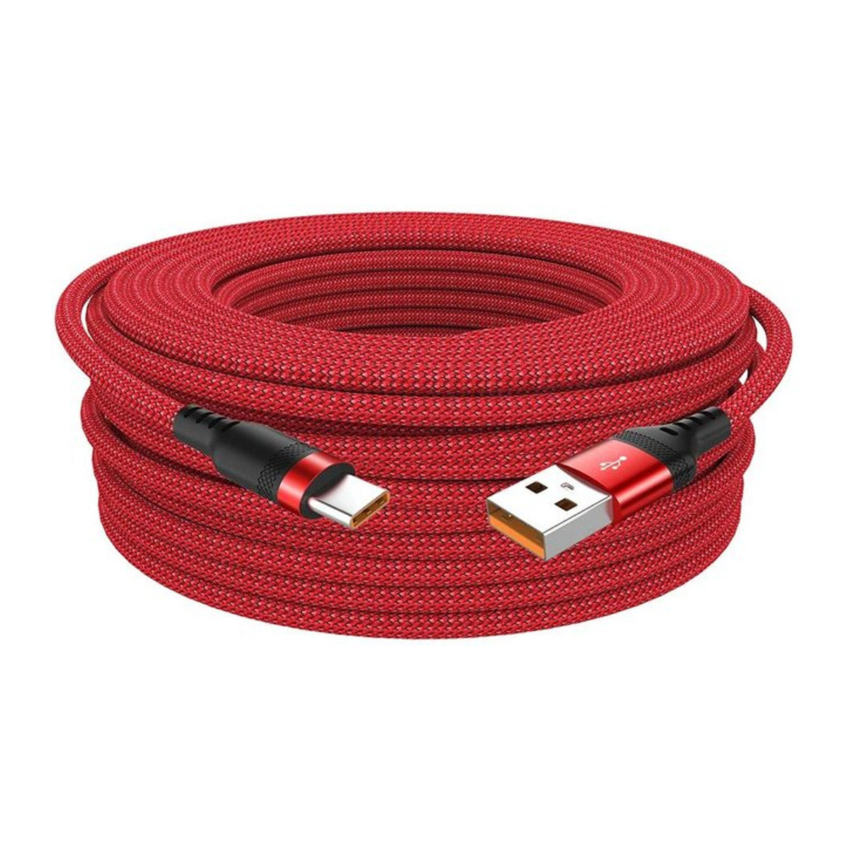 Knife Home USB Typ C Verlängerungskabel 5A Super Schnelles Ladekabel für Android, Farbe: Rot, Länge: 5m - Bild 1