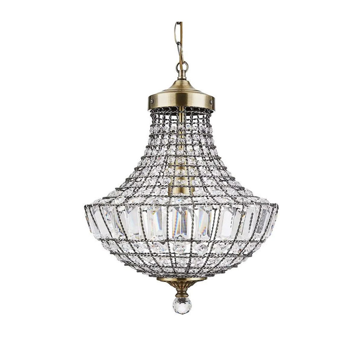 Knightsbridge K5 Kristall Kronleuchter in Antique Brass aus Metall im klassischen Design - Bild 2